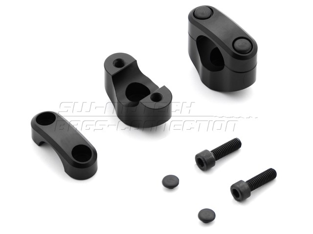 Redukce řídítek z 22/28 mm, M12, černé provedení