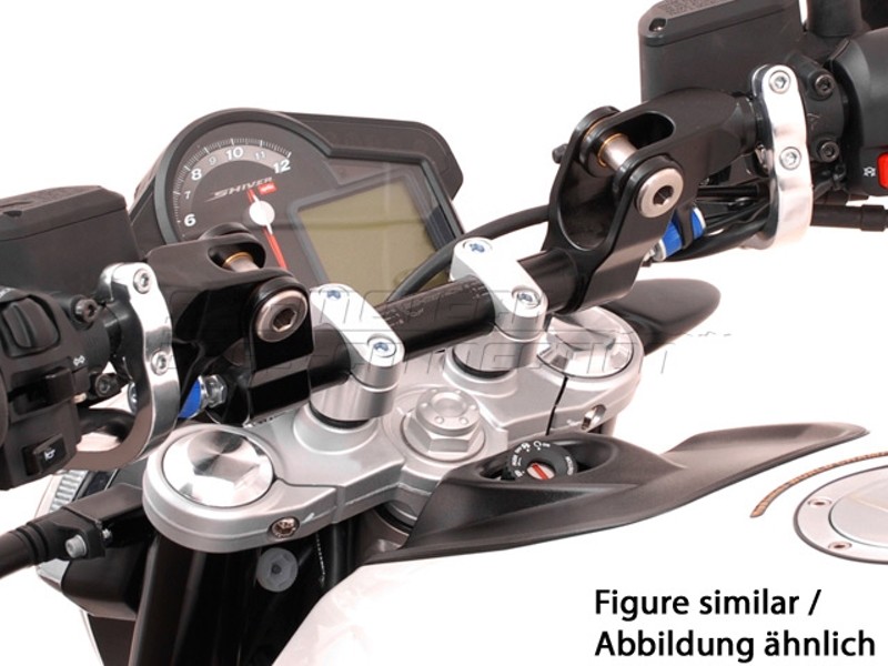 Aprilia Shiver 750 (08-) Redukce řídítek z 22/28 mm, černé prove