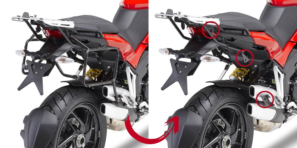 Ducati Multistrada 1200 (10-14) - nosič bočních kufrů, Givi PLR7