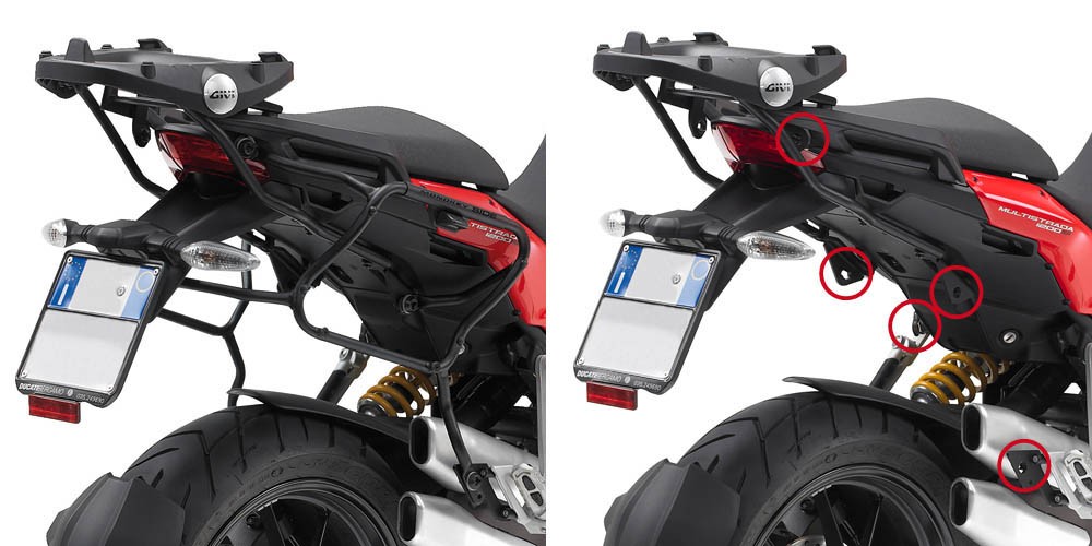Ducati Multistrada 1200 (10-14) - nosič bočních kufrů V35, Givi