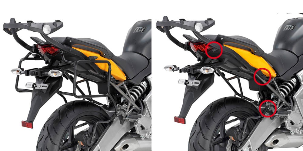 Kawasaki Versys 650 (10-) - demontovatelný nosič kufrů Givi