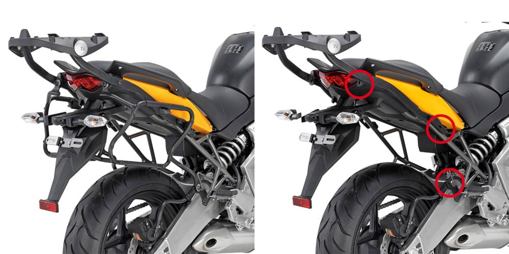 Kawasaki Versys 650 (10-) - demontovatelný nosič kufrů Givi PLXR