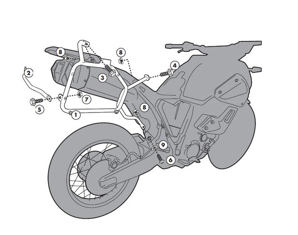 Yamaha XT 660 Z Teneré (08-) - boční nosič kufrů Monokey, Givi P