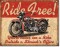 Ride Free - plechová cedule,