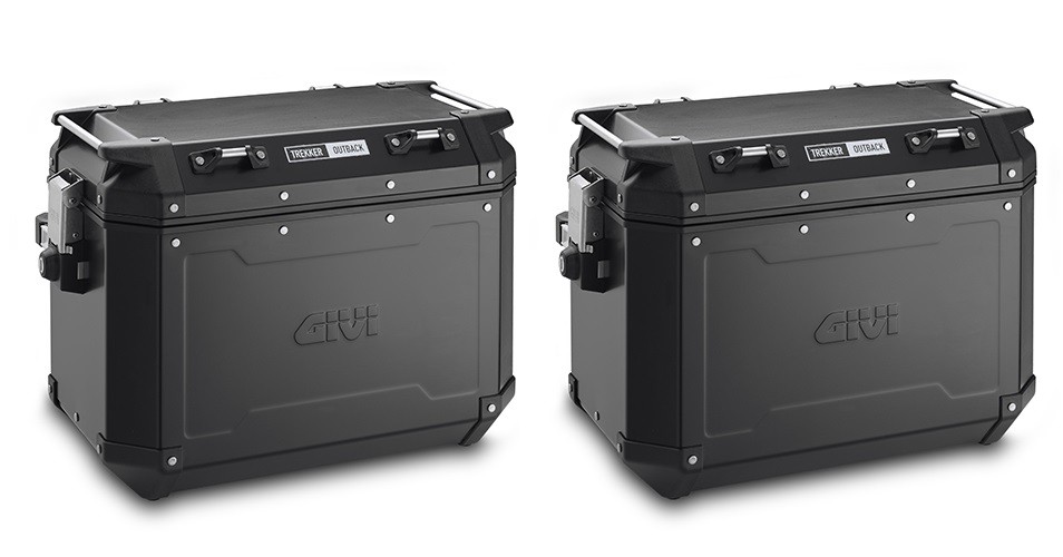 2× hliníkový kufr 48 l. Givi Trekker Outback OBKN48BPACK2 černé