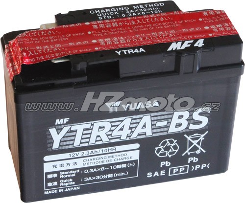 Motobaterie Yuasa YTR4A-BS 12V 2,3Ah