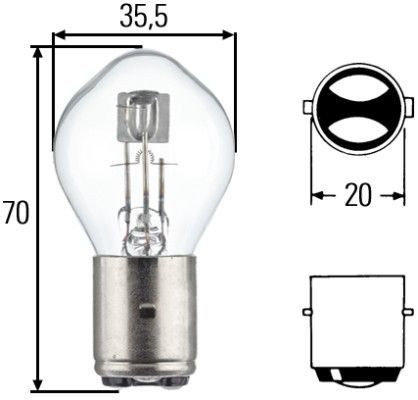 12V S2 35/35 W BA20D Hella