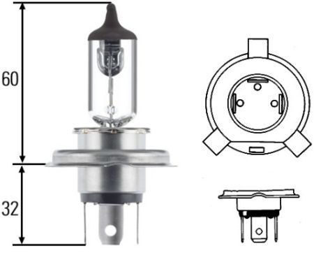 Žárovka H4 12V 60/55W P43t - 38 Hella