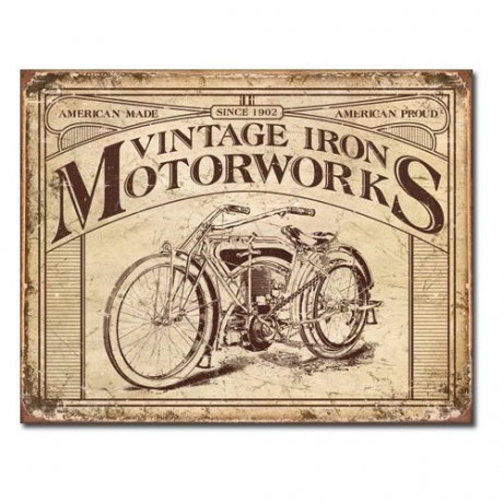 Vintage Iron Motorworks - plechová retro cedule 40x32 cm