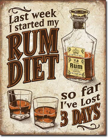 Rum Diet - plechová retro cedule 40x32 cm