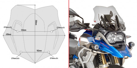 Givi D5124B kouřové plexi BMW R 1200/1250 GS / Adventure (14-)