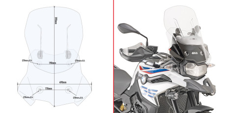 Givi AF5127B čiré plexi Airwlow - BMW F 750 GS (18-)