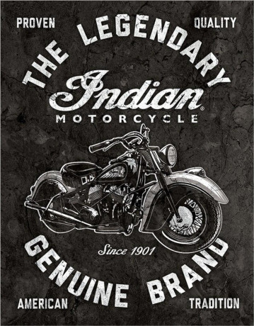 Indian Motorcycles - Legendary - plechová cedule, 40x32 cm