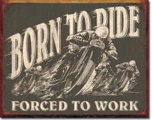 Born to Ride - plechová retro cedule 40x32 cm, 
