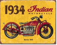 1934 Indian New - plechová cedule, 40x32 cm