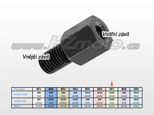 Závitová redukce, vnější M10 levý - vnitřní M10 pravý 