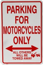 Motorcycles Parking Only - plechová cedule, 20x30 cm