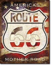 Rt. 66 - Americas Road - plechová cedule, 