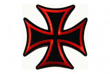 Nášivka Maltézský kříž červený 8 x 8 cm 