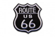 Nášivka Route 66 černá 8 x 7,5 cm 