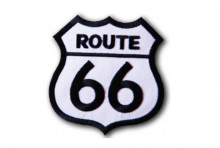 Nášivka Route 66 bílá 9 x 8 cm 