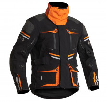Lindstrands Sunne Black/orange - pánská textilní motocyklová bunda 