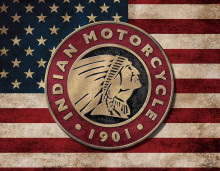 "Indian Motorcycle" Flag - plechová cedule, 40x32 cm 