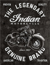 Indian Motorcycles - Legendary - plechová cedule, 40x32 cm 