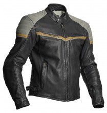 Halvarssons EAGLE Kožená motocyklová bunda  - černá/šedá/žlutá 
