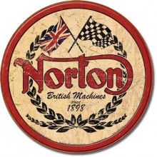Norton Logo Round - plechová cedule, prům. 30cm