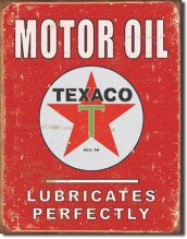 Texaco Lubricates Perfectly - plechová cedule, 